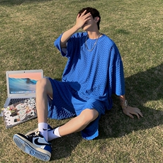 C521P52男生青年纯色百搭休闲套装短袖T血短裤户外运动休闲，男装休闲套装，星座512-6
