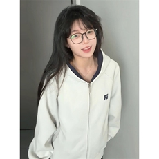 cleanfit刺绣拉炼开衫卫衣男连帽秋季高级感痞帅美式重磅boxy外套，女装短外套，星座506A