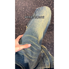 B221美式ins高街暗黑小众个性宽松直筒牛仔裤LK23140-P65控88，男装牛仔裤，电商B221