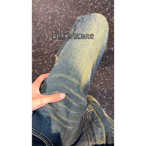 B221 美式ins高街暗黑小众个性宽松直筒牛仔裤 LK23140-P65 控88图片