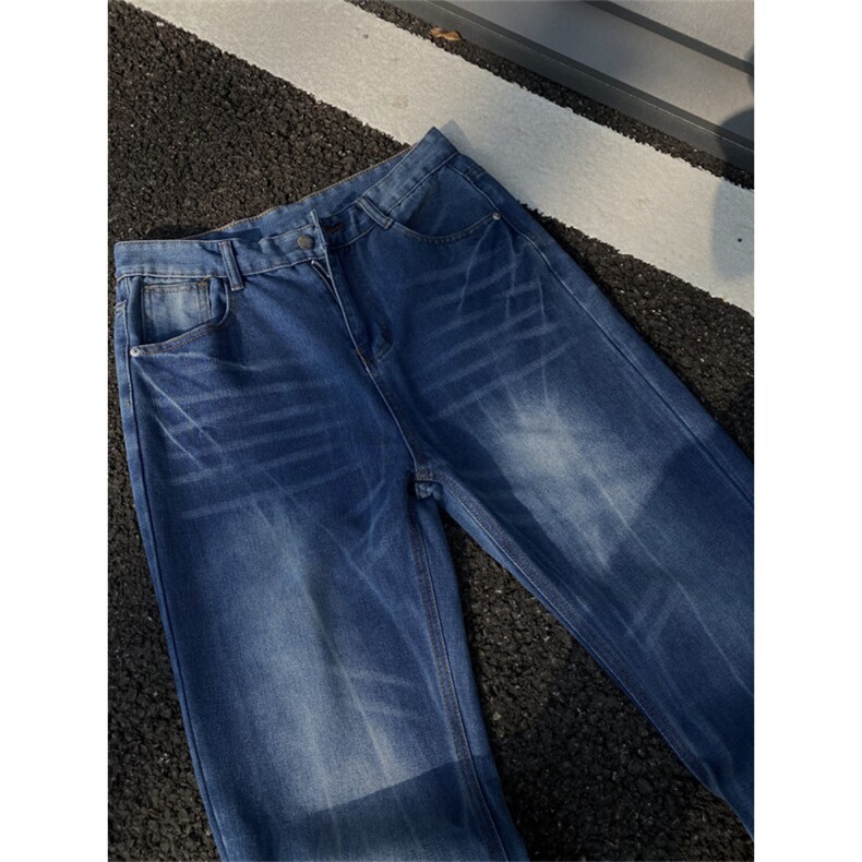 2024/直筒牛仔裤cleanfit高街蓝色拖地裤1005-3-SGN0039-P65控88,男装牛仔裤,星座1005-3