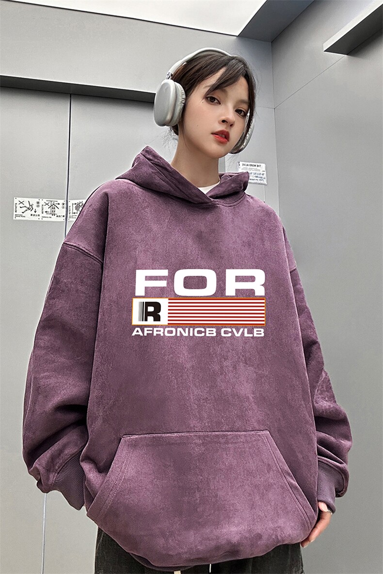 ！麂皮绒连帽卫衣直播品质重磅400克FOR印花JL7124-P45控78,男装卫衣,星座508（原C305）