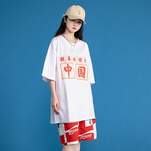 夏季爱印花中性风三色宽松T恤 A071-5502-P25（控38）图片