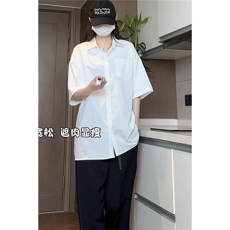 视频切片满天星空衬衫夏季宽松五分袖痞帅衬衣X1213-C2318-特P35,男装T恤,星座1213