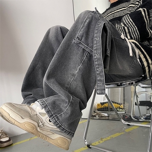 B327-N102-P68  重工设计牛仔裤男女同款休闲水洗牛仔裤图片