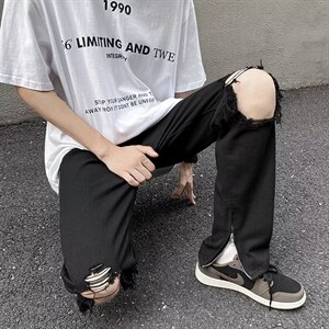 牛仔裤男夏季潮大码休闲裤子高街N1332P38图片