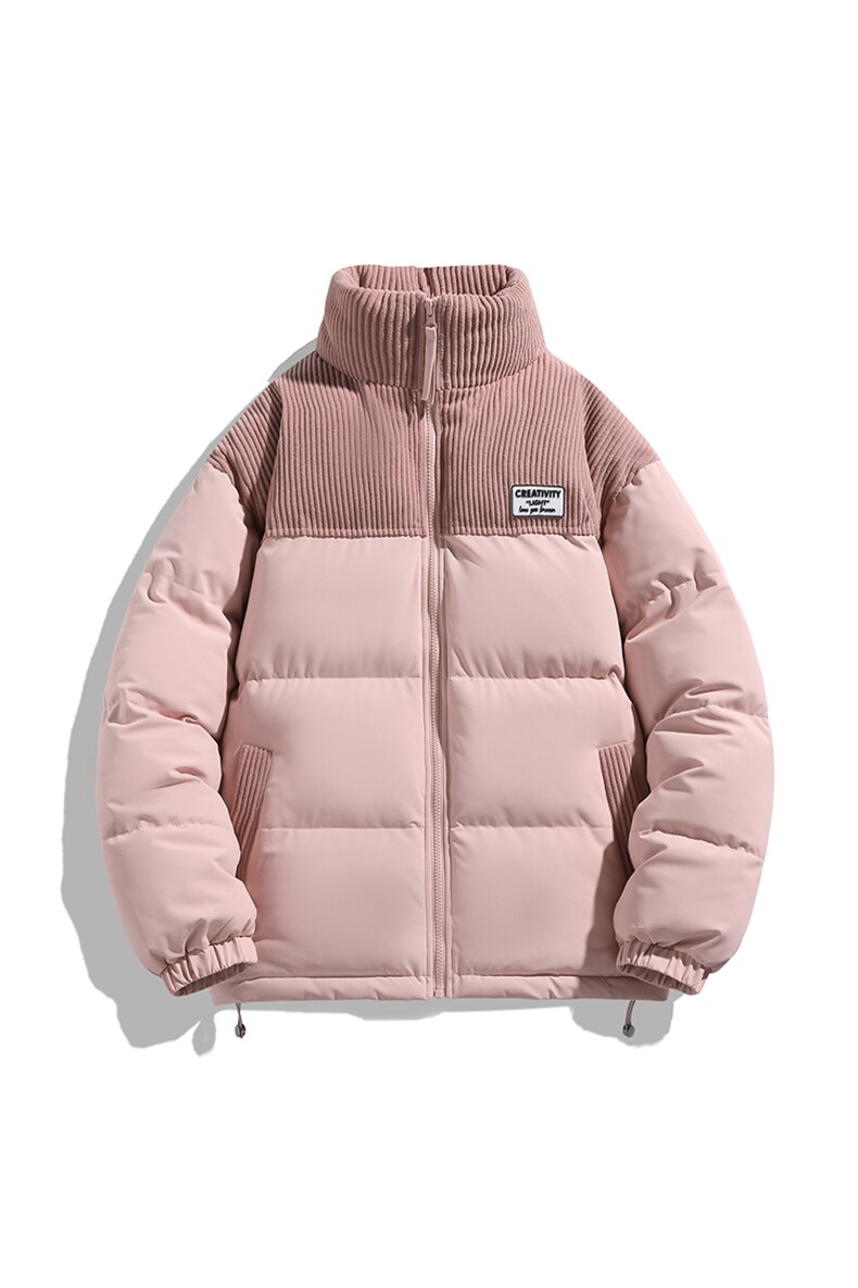 冬季青少年灯芯绒立领拼接外套休闲百搭面包服棉服5302-P78,男装棉衣,电商B306