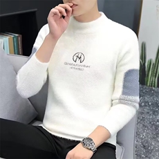 2026新款半高领男毛衣冬季保暖时尚套头针织衫打底衫青年外套潮，男装T恤，星座506A