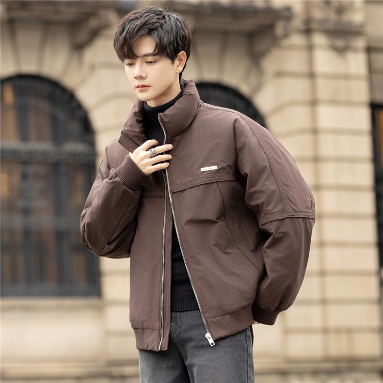 标50纯色无帽立领羽绒服休闲百搭上衣外套男A329-YR2558-P210,男装羽绒服,电商A329