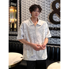 扎染绒感时尚设计开衫上衣韩系痞帅做旧经典上衣HY773TP38控68，男装卫衣，电商A102B