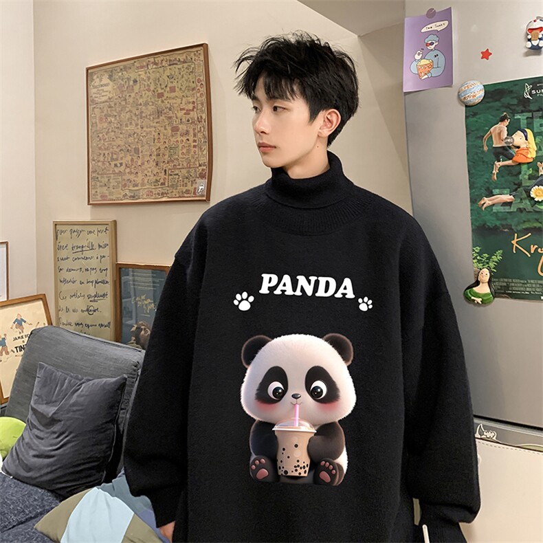 8XL高领毛衣男大码胖子堆堆领打底羊毛衫GM45417-P45加绒款-P65,男装T恤,电商A040