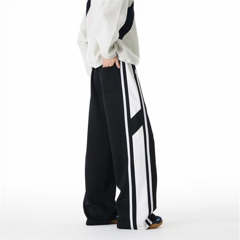 美式秋季新款重磅宽条纹运动宽松休闲卫裤B315-K25800-特p40控78,男装休闲裤,电商B315