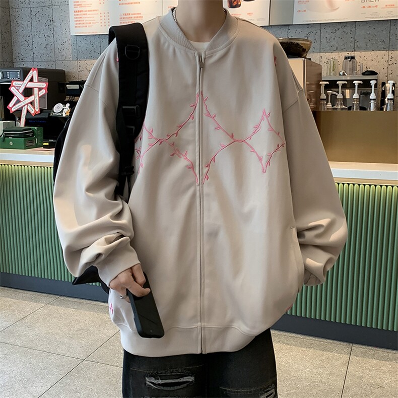 A797-P502024秋季新款宽松棒球服男美式复古潮牌刺绣夹克外套,男装夹克,星座512-6
