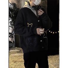 美式复古星星绣花开衫毛衣潮流百搭上衣外套MY734特P63，男装针织衫/毛衣，星座908-1