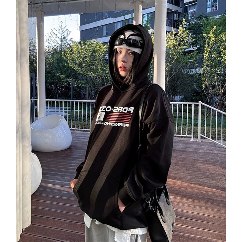 抖音得物高品质印花连帽卫衣秋冬装美式宽松连帽纯色卫衣ADL125,男装卫衣,电商A443