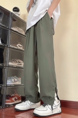 休闲裤男夏季新款港风宽松冰丝坠感大码长裤H51-P48，男装休闲裤，星座214-3