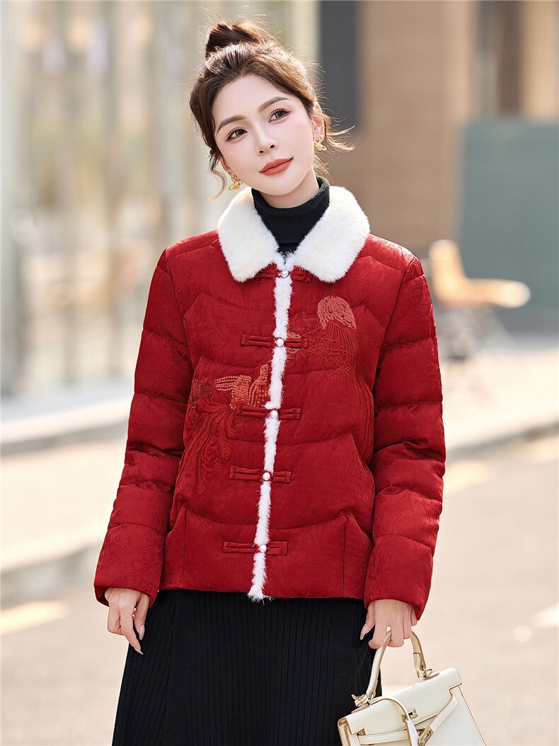 羽绒服女冬季2025年新款时尚白鸭绒加厚保暖外套,女装羽绒服,悠米