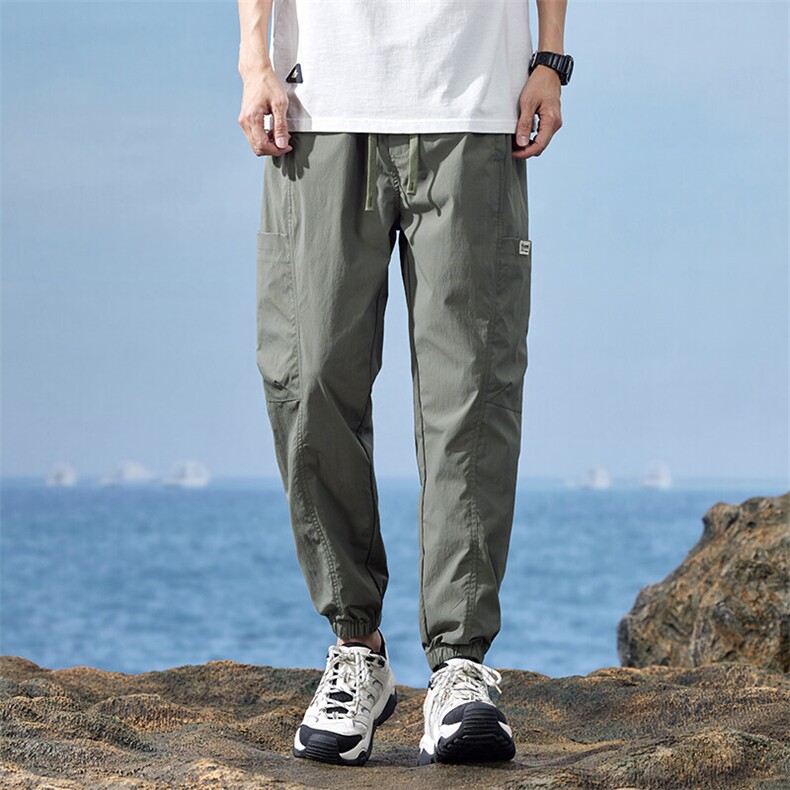 2026夏季新款冰丝休闲裤男薄款宽松束脚裤子运动九分裤Z9823-P45,男装休闲裤,星座509
