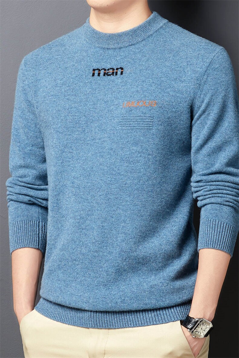 21秋冬纯羊毛针织衫新款中青年男士休闲百搭时尚毛衣DDD232-P180，男装针织衫/毛衣，电商B212（原钱塘6029）