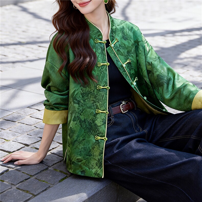 芷墨春季新款复古盘扣设计感新中式气质外套显高显瘦超百搭女,女装短外套,芷墨服饰