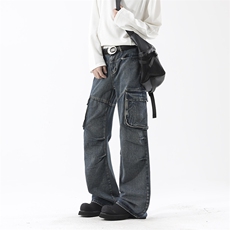 高品质B221美式ins高街暗黑宽松工装牛仔裤LK24341-P70控98，男装牛仔裤，电商B221