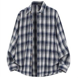 春季新款（跨境电商）格子男女情侣款潮流宽松格纹衬衣，男装衬衫，星座1107-1