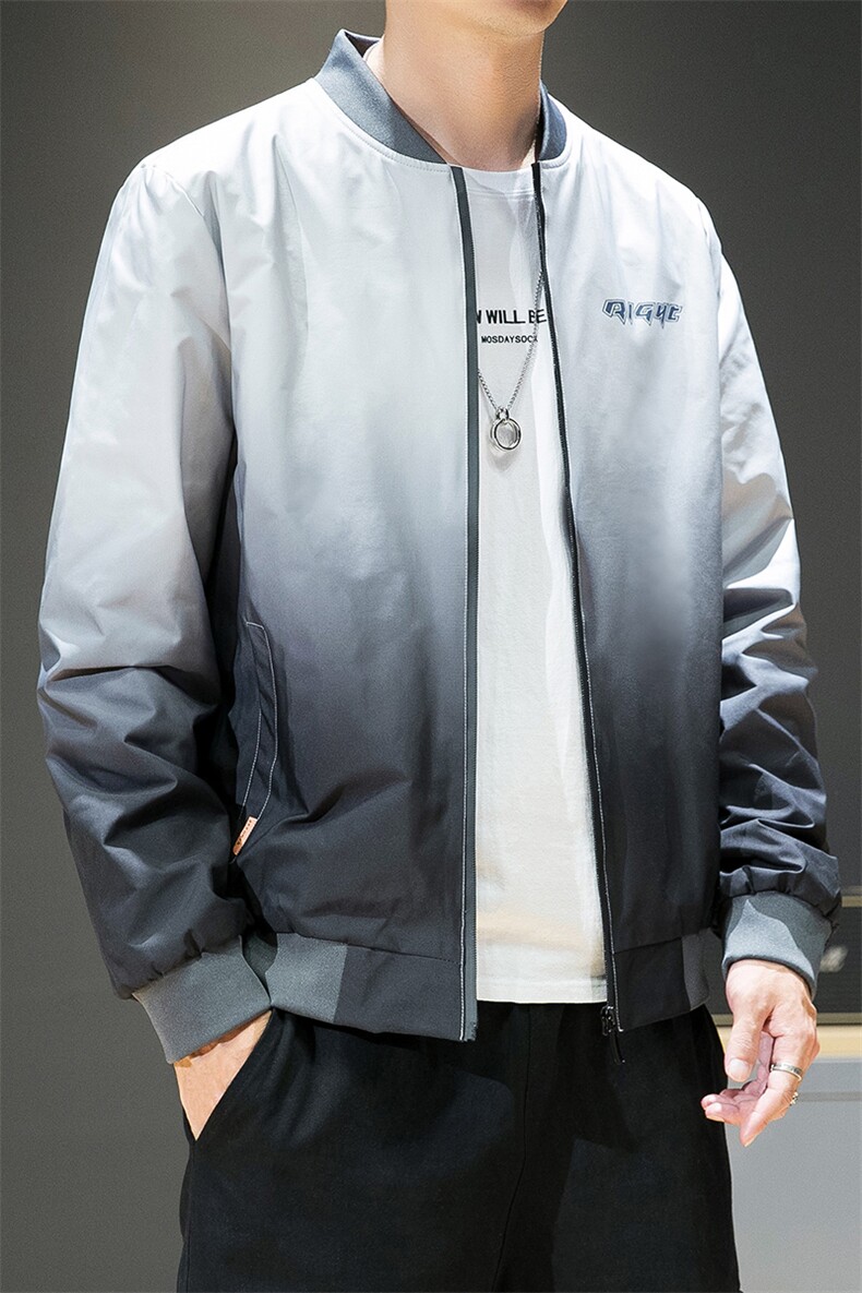 春秋季外套男士潮牌宽松休闲运动渐变夹克工装棒球服DS858T,男装夹克,电商A102