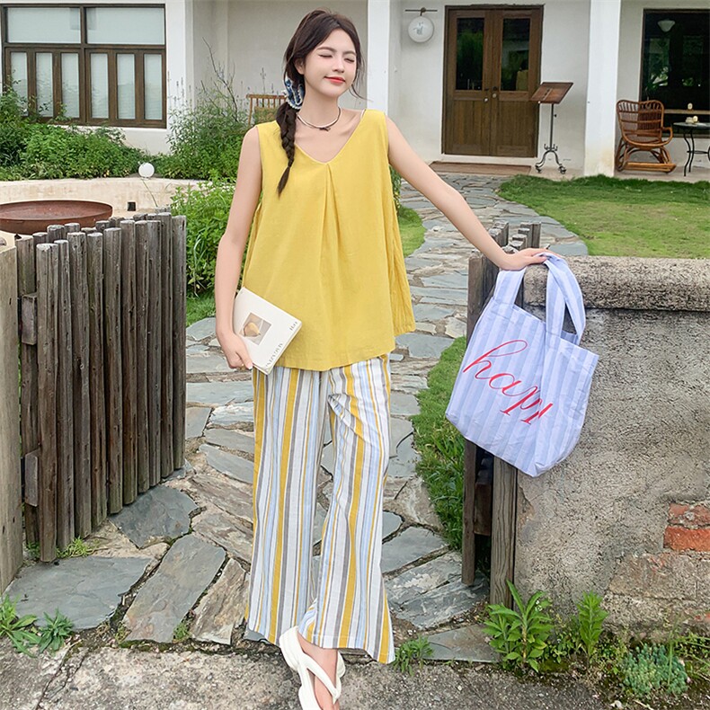 现货！多巴胺条纹休闲套装两件套2C133-9011-P125-K178图片