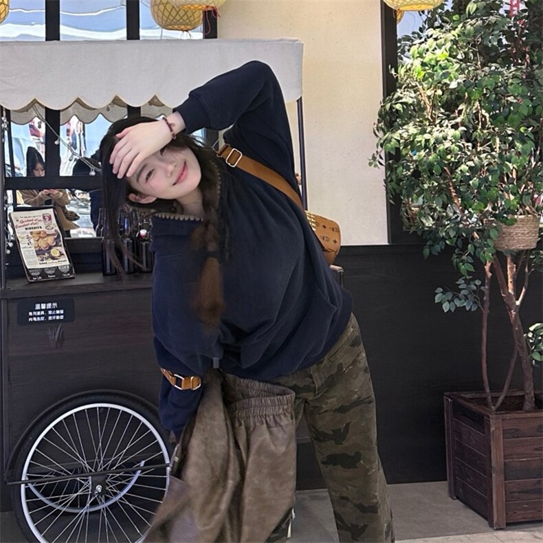 抖音得物高品质二开25秋冬美式重磅宽松纯色连帽贝壳刺绣卫衣W63,男装卫衣,电商A486-1