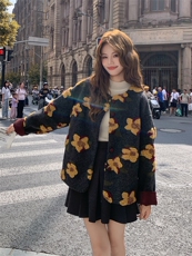 2025年冬季新款印花加厚摇粒绒羊羔毛外套2558款P180-K268，女装羊羔毛/颗粒绒，浙宝301