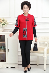 时尚中老年女装羊毛马甲 秋冬保暖加厚针织坎肩 优雅大方妈妈装图片