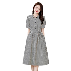 棉麻连衣裙夏季2024新款衣服大码女装超好看高端精致气质连身裙子，女装连衣裙，罗得堡