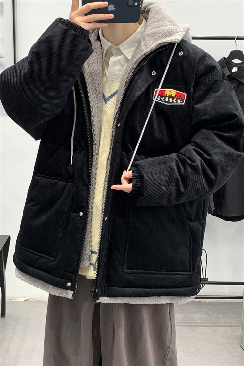 冬季学生潮假两件棉衣外套加绒加厚创意棉服男女8117-P140控价188,男装棉衣,电商A441-1