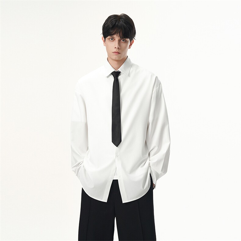 春季新款垂感长袖衬衫通勤宽松大码衬衣男女5Q1122-TP16不，男装衬衫，电商A102