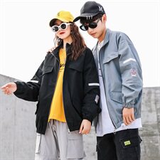 709-JK51-P8520秋款情侣宽松休闲工装外套潮牌百搭夹克男，男装夹克，星座709