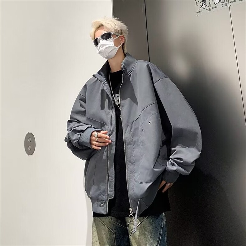 男春秋韩版潮流潮牌港风宽松拼接撞色休闲服外套,男装夹克,星座716-2