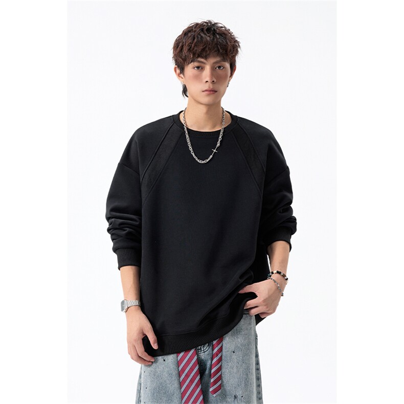 潮流大码300g华棉解构长袖卫衣男W50982特P23W50982J加绒特P27,男装卫衣,电商A001-1