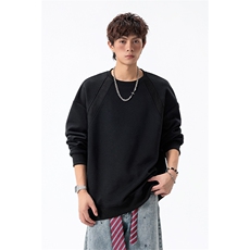 潮流大码300g华棉解构长袖卫衣男W50982特P23W50982J加绒特P27，男装卫衣，电商A001-1