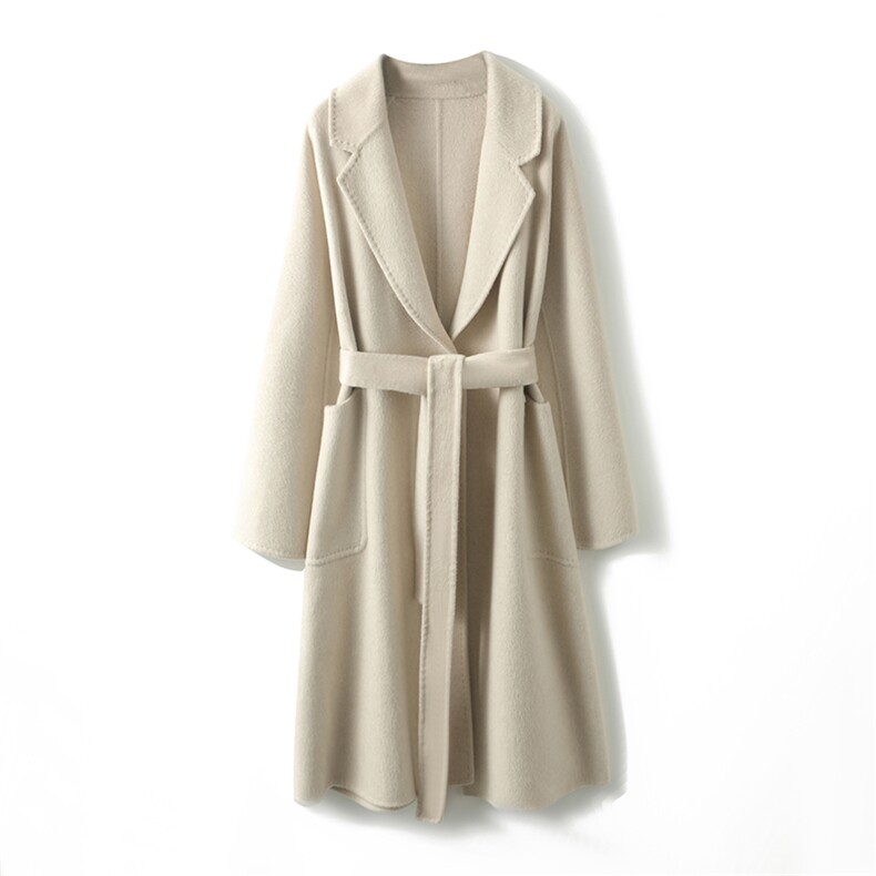 2025年秋季时尚百搭通勤简约休闲浴袍，女装双面呢大衣，荣图大衣