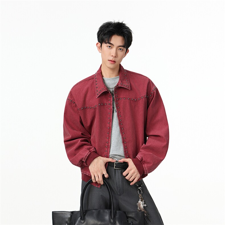 水洗牛仔外套男款春美式痞帅上衣服宽松休闲工装夹克JK1331-P108,男装工装外套,星座1103-3