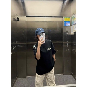 H0574-P35刺绣新款花植宽松大码短袖T恤女图片