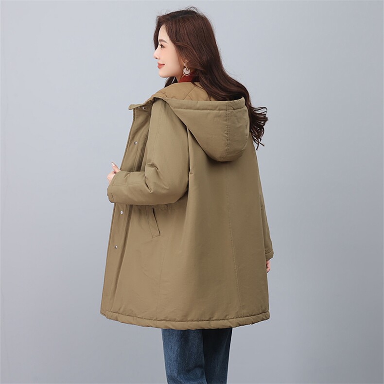 2023冬装新款中长款派克服加厚棉衣,女装派克服,小林双子