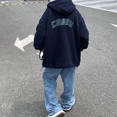 秋冬港风连帽棉衣男羊羔绒外套加绒加厚MY501P128控158，男装棉衣，星座517A-1