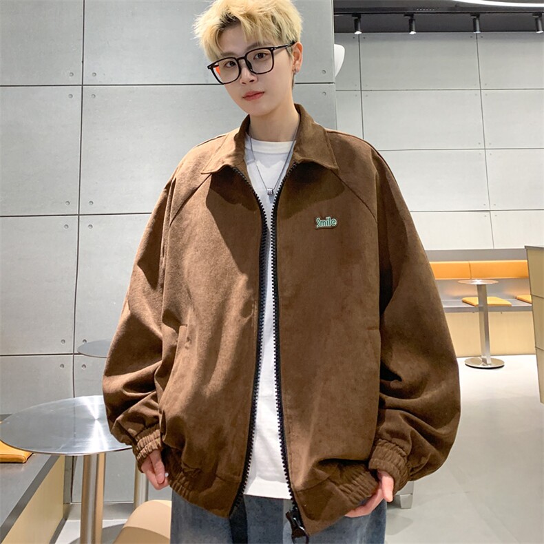 灯芯绒大拉链外套男款春秋季夹克2024休闲衣服J7089P78控108,男装夹克,电商A157