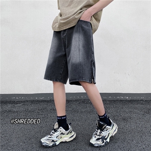 夏季新款泥巴黄牛仔短裤高街百搭休闲五分裤B315-K23219-p45控58图片
