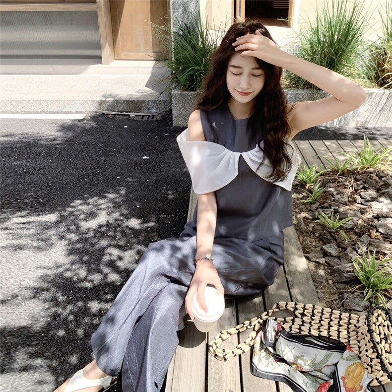 夏季新款时尚蝴蝶结套装203-8931-P145-K218,女装套装/套裙,浪娴服饰