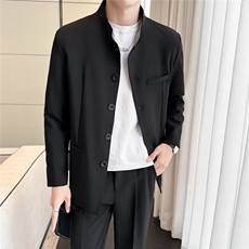 春款男西服立领中山装单排扣风外套大码S-5XLXZ18P60，男装西服，星座1013