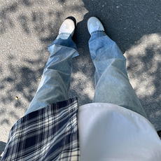 cleanfit弹力纯色修身直筒牛仔裤修身窄版直筒裤显瘦，男装牛仔裤，星座310A-4