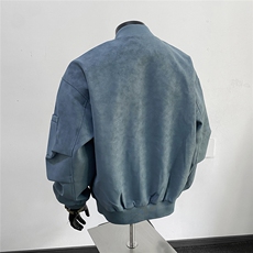 美式高阶秋冬PU棒球服夹克痞帅百搭情侣外套J57911TP85，男装夹克，电商A247
