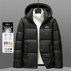 连帽拼接冬季加厚羽绒服男士休闲外套印花羽绒衣A266-YR2519-P225，男装羽绒服，电商A266